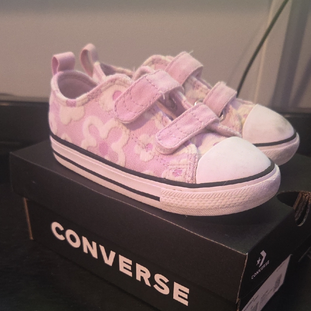 Converse Kids Pink Floral Sneakers
